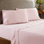 0.2" x 102" x 106" Cotton and Polyester Pink Prato 4 Piece King Size Sheet Set with 400 Thread Count