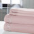 0.2" x 102" x 106" Cotton and Polyester Pink and White 4 Piece King Size Sheet Set