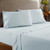 0.2" x 102" x 106" Cotton and Polyester Blue Prato 4 Piece king Sheet Set with 400 Thread Count