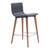 16" X 18.9" X 34.3" 2 Pcs Polyblend Counter Chair Gray