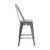 16.5" X 21.5" X 40" 2 Pcs Gunmetal Counter Chair