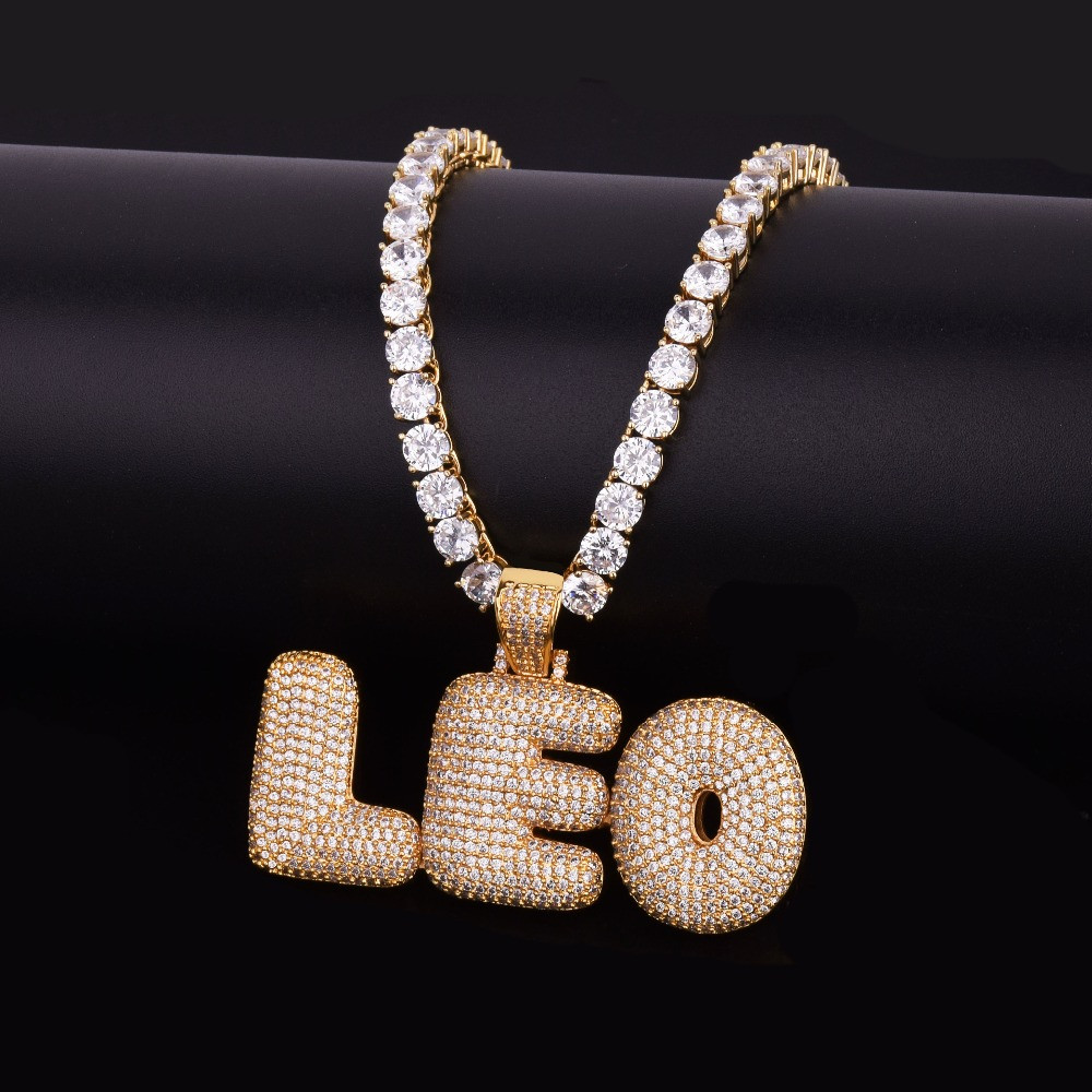 iced out bubble letter chain on sale