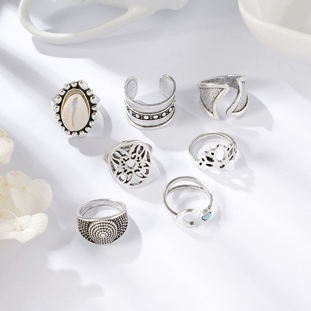 7-piece fashion ring set