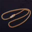 Mens 18k Gold .925 Silver Stainless Steel Flooded Ice Franco Cuban Link Chain