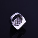 AAA True Micro Pave Square Ice 18k Gold .925 Silver Fully Iced Hip Hop Ring