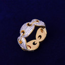 Gucci Link 18k Gold Flooded Iced Rings