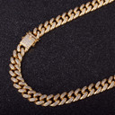 24k Gold .925 Silver Rose Gold 12mm AAA True Micro Pave Cuban Link Box Lock Hip Hop Chain Necklace