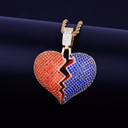 18k Gold Broken Heart Chain Necklace