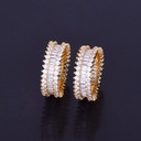 Flooded Ice  AAA 18k Gold .925 Silver Micro Pave Setting Baguette Stone Rings