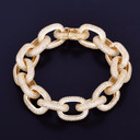 24k Gold Flooded Ice AAA Micro Pave Rolo Link Hip Hop Bracelets