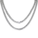 Mens 6MM 14k Gold Silver Black 316L Stainless Steel Miami Cuban Link Chain Necklace