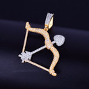 Cupids Love Bow 18k Gold AAA True Micro Pave Hip Hop Pendant Chain Necklace