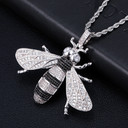 18k Gold 925 Silver Micro Pave Killer Bee Pendant Chain Necklace