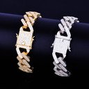 Square Link Miami Cuban Bracelet Gold Silver