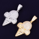 Silver Gold Cream Cone Hip Hop Pendants