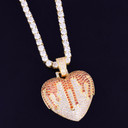 18k Rose Gold .925 Silver Blood Overflowing Heart AAA Micro Pave Hip Hop Pendant Chain Necklace