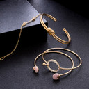 Ladies 4 Piece Cupids Arrow Bow Knot Love Bracelet Gold Silver Set