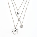 3 Piece Set Boho Buddha Lotus Yoga OM Symbol Fashion Necklace Silver Set