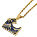 The Great Wave Off Kanagawa Iced Hip Hop Pendant Chain Necklace