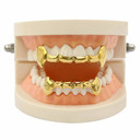 Gold Silver Rose Gunmetal Fang Slim Grillz Top Bottom Set