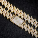 16mm Big Box Clasp 14k Rose Gold Silver Flooded Ice Miami Cuban Link AAA Micro Pave Stone Chain