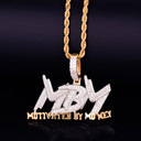 AAA True Micro Pave Motivated By Money Flooded Ice MBM 18k Gold Pendant Chain 