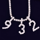 18k Gold 925 Silver Handset Cluster Stone Tennis Numbers Hip Hop Chain Pendants 