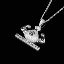 Money Power Strong Arms So Sleeves 18k Gold 925 Silver Money Bag Pendant 