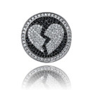 Broken Heart Flooded Ice Bling AAA Micro Pave Stone Hip Hop Ring Jewelry