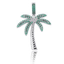 Flooded Ice AAA Micro Pave Coconut Palm Tree Hip Hop Pendant Chain Necklace