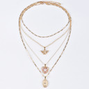 Ladies Angel Wings Peach Heart Virgin Mary Pendant Chain Necklace Jewelry Set