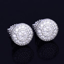 Polar Caps | 8MM Round Stud  VVS Diamond CZ Screw Back Hip Hop Earrings