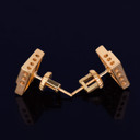 10MM AAA True Micro Pave Big Boy Slab Square Gold Silver Screw Back Hip Hop Earrings