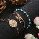 Ladies 3 Piece Fashion Leaf Bohemian All is One Bead Bracelets