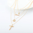 Ladies Classic Amen Divine Protection Multi Layer Cross Chain Necklace