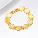 Fashion Jewelry 18k Gold Platinum Allah Coin Link Bracelets