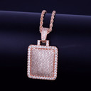 Rose Gold Square Big Boy Dogtag Style Hip hop Pendant