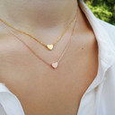 Classic Simple Elegant Silver Rose Gold Stainless Steel Heart Chain Necklaces