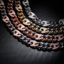 AAA Micro Pave Rose Gold 925 Silver 14k 16mm Buckle Clasp Cuban Link Hip Hop Chain Necklace 