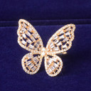 18k Gold Baguette Butterfly Rings