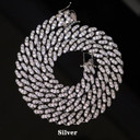 .925 Silver AAA Flooded Ice Miami Cuban Link Necklace