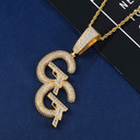 18k Gold AAA True Micro Pave Double G Pendant