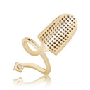 14k Gold .925 Silver Rose Gold Hip Hop Fashion Finger Nail Flooded Ice Adjustable Ring