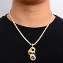 Flooded Ice Handcuffs CUF 18k Gold .925 Silver Hip Hop Pendant Chain Necklace