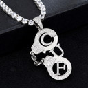 Flooded Ice Handcuffs CUF 18k Gold .925 Silver Hip Hop Pendant Chain Necklace