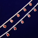 18k Gold .925 Silver Ruby Red Gemstone Adjustable Tennis Chain Flooded Ice Chain Necklace 