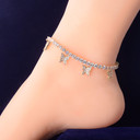 AAA True Micro Pave 18k Rose Gold .925 Silver 4mm Adjustable Butterfly Anklet Ankle Bracelet