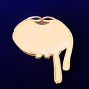 18k Gold Drooling Covered Lips AAA Flooded Ice Hip Hop Pendant Chain Necklace