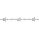 Ladies 14k Gold .925 Silver 5 Pointed Super Star Simulate Diamond Choker Chain Necklace