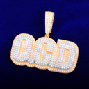 AAA True Micro Pave 18k Gold 925 Silver Custom Double Layer Pendant